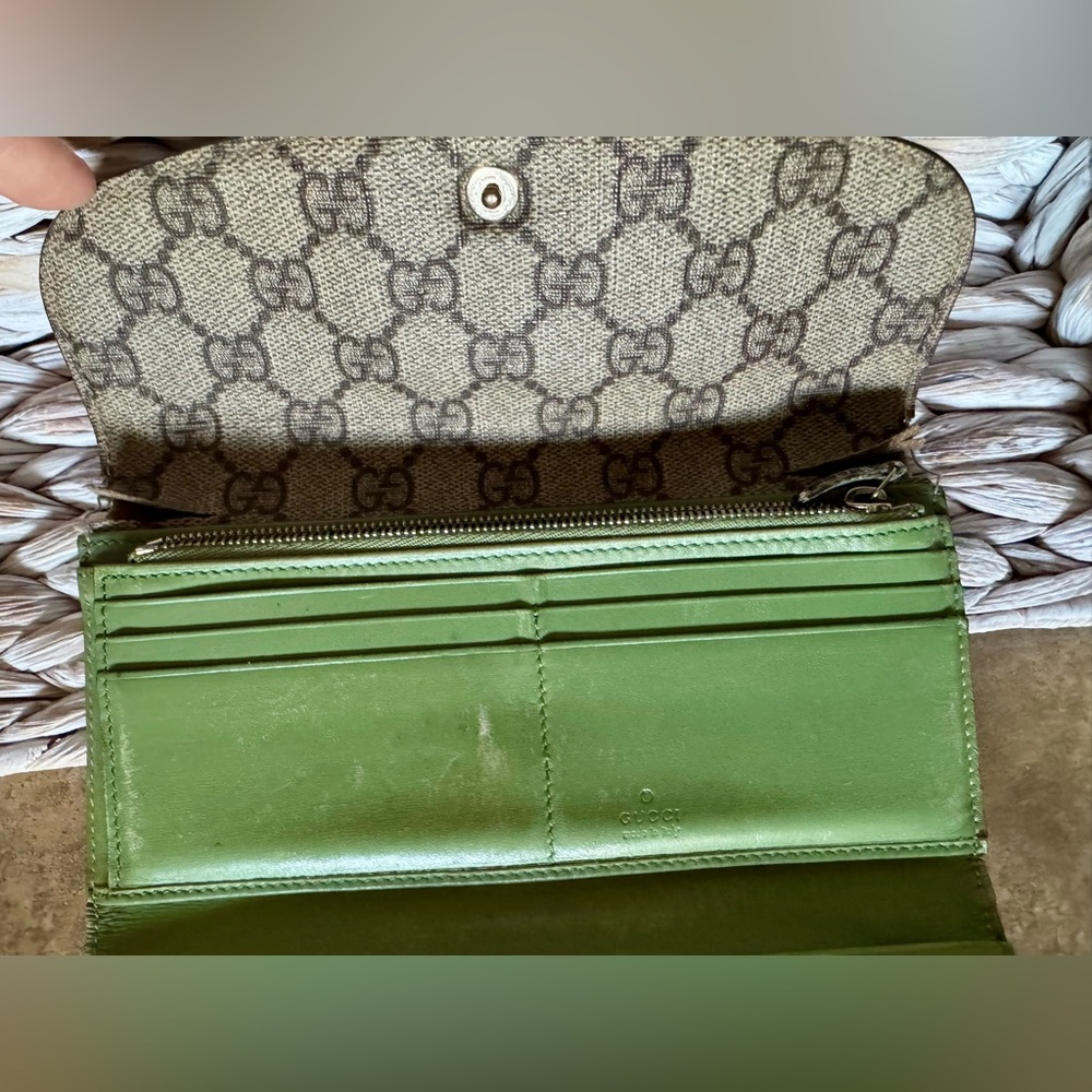 Gucci Vintage Monogram coated Canvas Brown Long Wallet - Picture 3 of 9